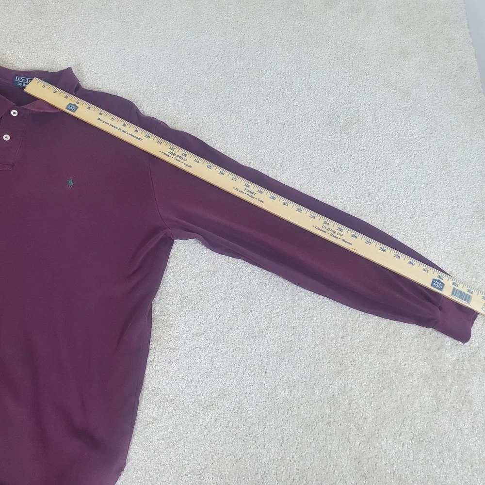 Polo Ralph Lauren Men's Knit Pullover SZ L Burgundy 1/4 Zip Long Sleeve SEE COND